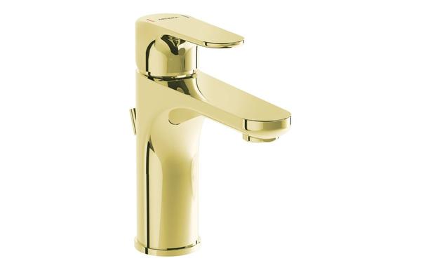 VitrA Root Round Basin Mixer w/Waste Lever - Soft Gold